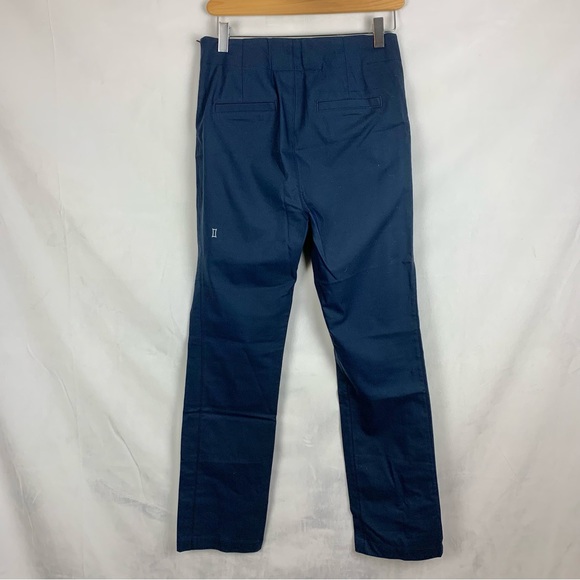 KIT & ACE Navy Pull on Slim Straight Leg Stretchy Split Hem Side Zip Pants Sz 4 - Picture 2 of 4